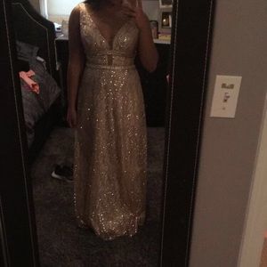Gold prom dress